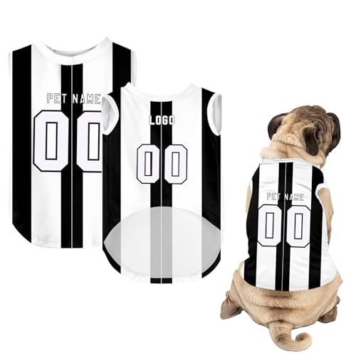 Dog Clothes - Custom Dog Shirt with Name Number or Logo - Personalised Football Jersey for Small Medium Large Dogs (Style-5, S)