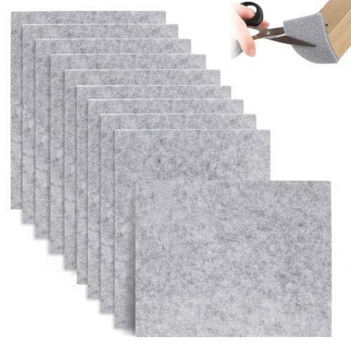 Kievano Feutrine Autocollante à Découper – 10 Pièces 20×16 cm 4 mm – Patins en Feutre Auto-Adhésifs pour Meubles, Antirayures & Silencieux, DIY et...