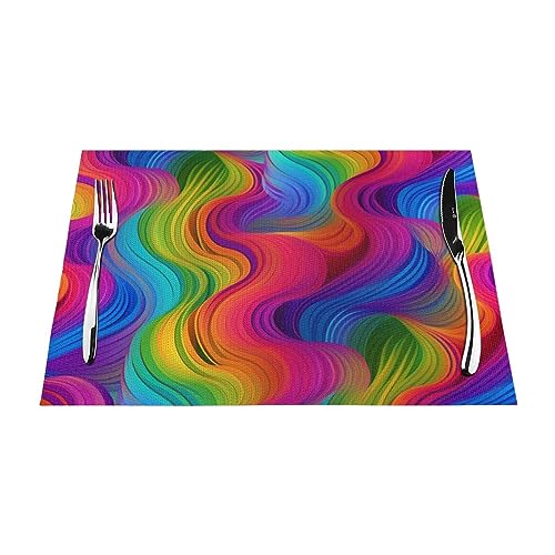 Set de table arc-en-ciel lavable et résistant à la chaleur pour protéger votre table de cuisine - 4