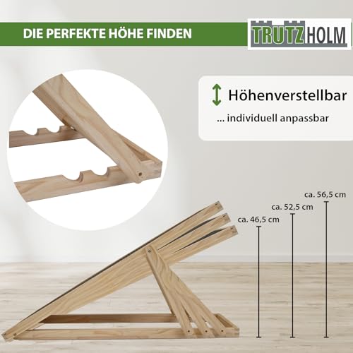 TRUTZHOLM Robuste Hunderampe aus Kiefernholz 104x35 cm höhenverstellbar 46/52/56 cm 35 kg Tragkraft weiche Lauffläche aus Filz Hundetreppe Hundeleiter Katzentreppe Haustierrampe Aufstiegshilfe