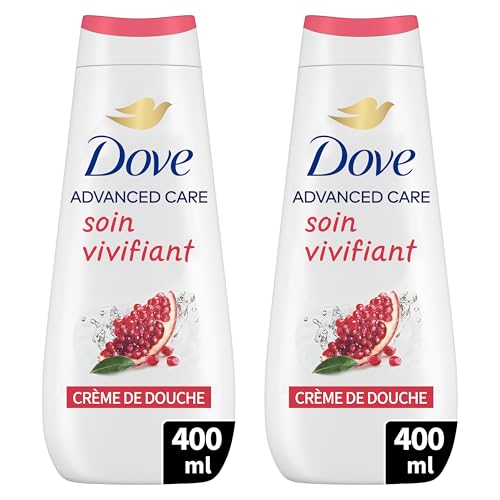 DOVE - Advanced Care Duschcreme Granatapfel & Hibiskus – Dermatologisch getestet – 24h weiches Hautgefühl (2 x 400 ml)