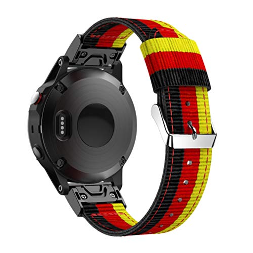 Comtax for Garmin Fenix 6/ Fenix 5 �o���h 22mm �����\ ���� �҂݃i�C���� �X�|�[�c�E�H�b�`�X�g���b�vGarmin Forerunner 935/945 �Ή� (F)