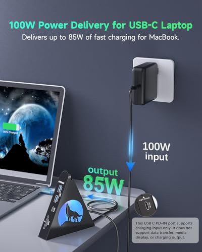 Hub vertical multi-ports USB C idéal pour organiser votre bureau de télétravail