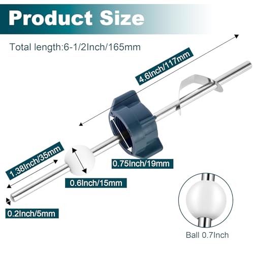 FullMayPro Lavatory Pop-Up Center Piece Assembly,Pop-Up Drain Repair Kit,Fits Most Popular Brands,Replacement for PS2673,PS469 and PSB327,Replacement Bathroom Sink Pivot Rod,18MM Ball, Chrome(1PC)