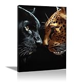 WIKEO Animales Carteles Infantiles DecoracióN, Imágenes de animales de terror Dormitorio Cuadro PóSters Decoraciones- Salon De Pared ImpresióN Sobre Lienzo - 40x60cm Enmarcado(negro)
