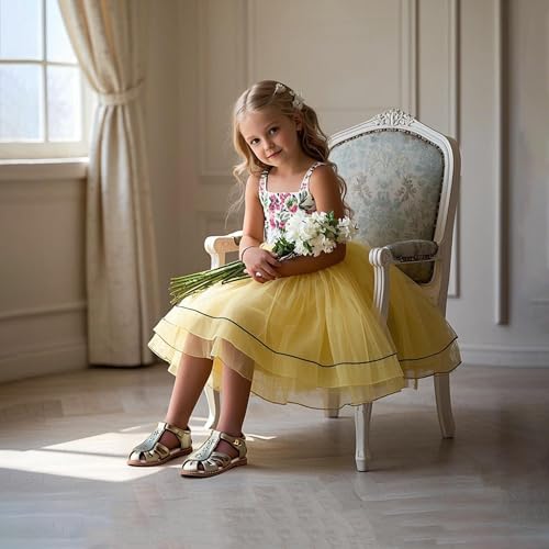 Image of THEE BRON Toddler Girls Closed-Toe Sandals Sweet Retro Cutout Summer Dress Shoes