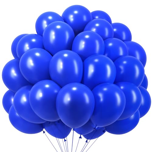 RUBFAC Royal Blue Balloons 120pcs 12 Inch 2026 International Football Game Decor Birthday Baby Shower Graduation Nautical Retirement Patriotic Party Decorations
