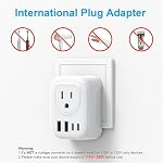 [2-Pack ] Adaptateur de prise de voyage européen, Adapteur de prise du Canada à l'Europe 2 AC Sorties 4 USB Ports(2 USB C), 6 en 1 Prise de courant internationale pour le Canada vers la majeure partie de l'Europe Portugal Espagne France
