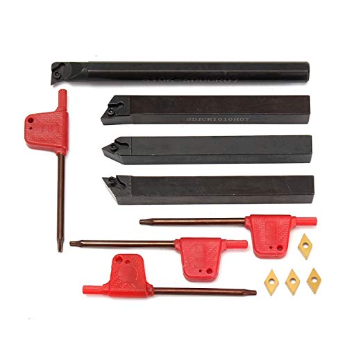 Outil d'insertion de tournage pour tour S10K-SDUCR07 avec 4 inserts DCMT070204