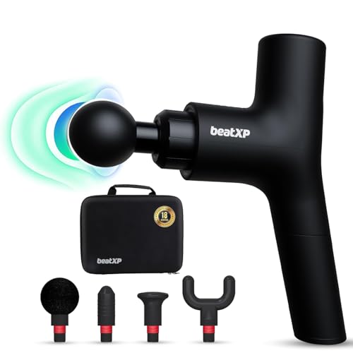 beatXP Bolt Prime Deep Tissue Massage Gun with Case (4000 mAH Battery) - Percussion Massager for Full Body Pain Relief of Neck, Back, Foot for Men & Women Up to 1 Year Warranty by beatXP (Black) (B0DHNY9T9Z) Amazon Price History, Amazon Price Tracker