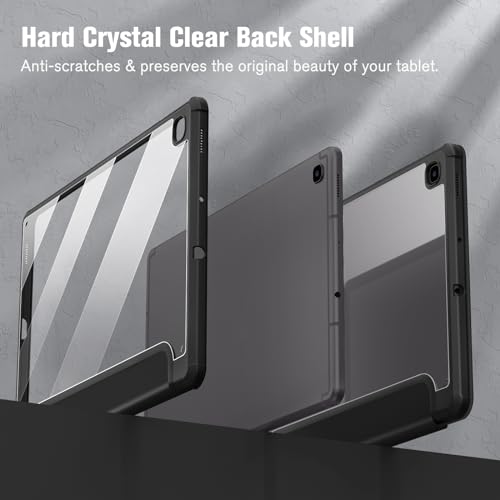 Fintie Hybrid Case for Samsung Galaxy Tab S6 Lite 10.4 Inch 2024/2022/2020 Tablet - Shockproof Protective Case with Transparent Hard Shell and Pen Holder, Black