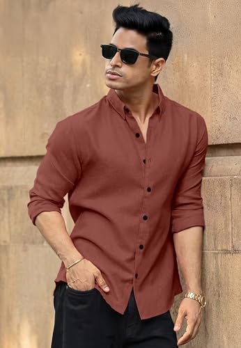 Image of Zilcon Cotton Bland Shirt Collar Half Sleeve Regular Fit Casual Shirt for Man| Cotton-Linen Type Casual Shirt for Men | Casual Wear Shirts for Men