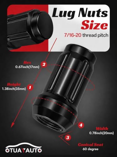 Image of OTUAYAUTO 7 /16-20 Spline Lug Nuts - Replacement for 1964-1983 Chevy Malibu