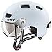 Produktbild uvex rush visor - leichter City-Helm für Damen und Herren - mit Visier - inkl. LED-Licht - cloud matt - 58-61 cm