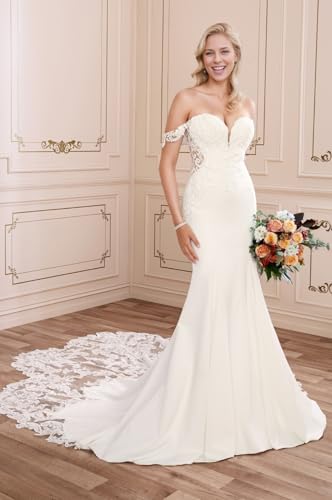 Wedding Dresses for Bride 2025 Lace Boho Mermaid Bridal Gowns for Bride Beach Wedding2