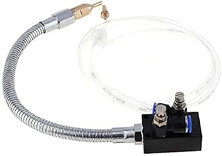 ChgImposs Mist Coolant Lubrication Spray System With Check Valve and Stainless Steel Flexible Pipe for Metal Cutting Engraving Cooling Machine/Air Pipe CNC Lathe Milling Drill