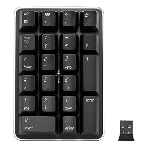 Qisan 2.4G Wireless Mechanical Numeric Keypad Cherry Blue Switch 21 Keys Mini Gaming Numpad Magicforce Black Cover