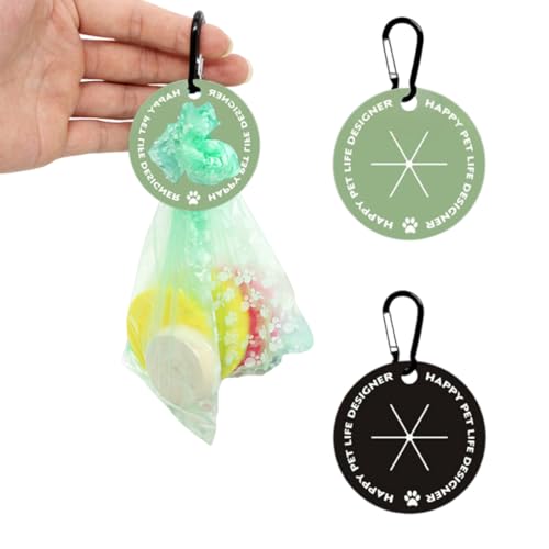 KEQAR 2 Pcs Hundekotbeutelhalter, Kotbeutelhalter mit Karabiner, Freihand-Kotbeutelhalter für Leine, Kotbeutelspender für Hundespaziergänge, Grün Schwarz