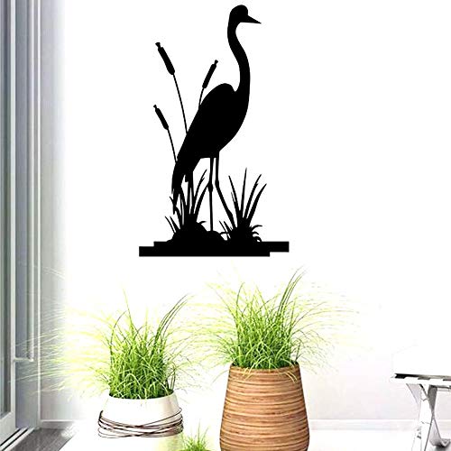 Vinilo Decorativo Pájaro y Hierba 34x59 cm Negro miniatura 3