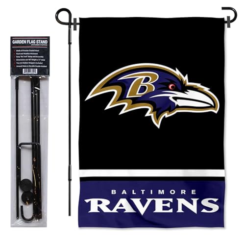 Drapeau de jardin Baltimore Ravens NFL support de sol WinCraft