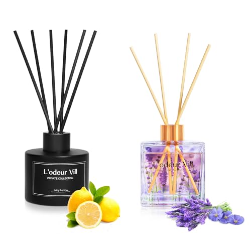 L'odeur Vill Reed Diffuser Set 3.4 oz Juicy Lemon y Lavender Geranium miniatura 1