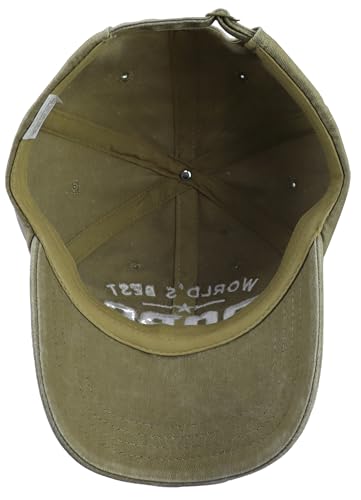 Image of World's Best Pops Hat for Men, Funny Adjustable Cotton Embroidered Papa Baseball Cap