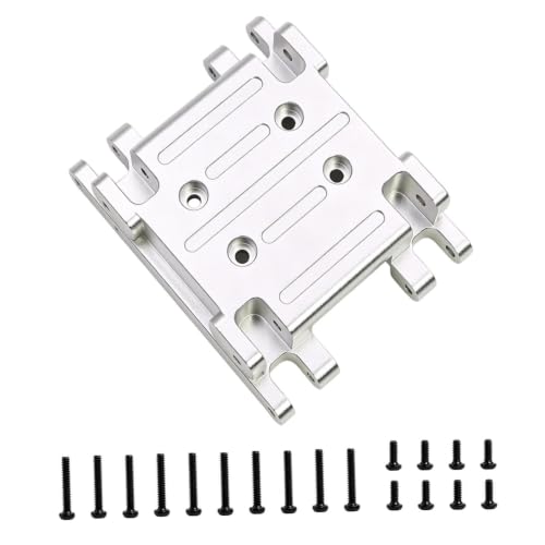 Support boîte vitesses RC en métal argent pour camions et crawlers