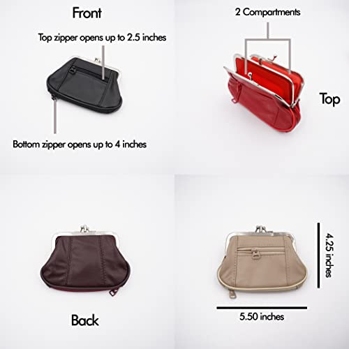 Ag Wallets Genuine Leather Womens Small Purse (Black) #TOP1