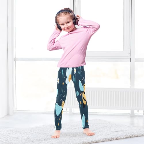 Toddler Girls Leggings Printed Yoga Pants Leggings Blue Wing Bee for Kids4