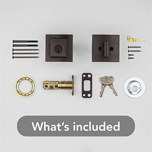 Baldwin Spyglass, Single Cylinder Front Door Deadbolt Featuring Smartkey Re-Key Technology And Microban Protection, In Venetian Bronze #TOP6