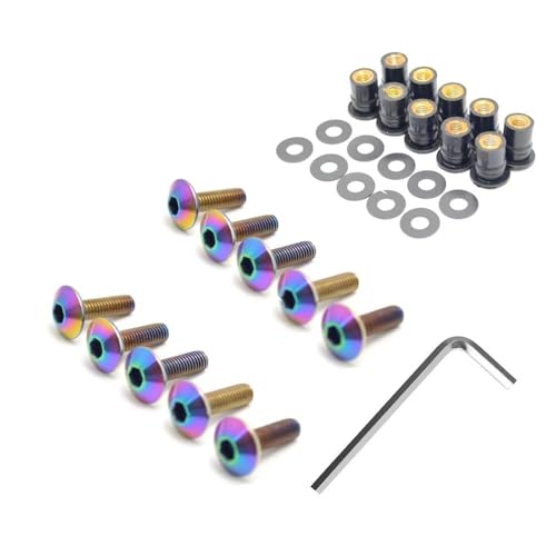 Boulons pare-brise Suzuki GSXR finition Rainbow M5x16 de haute précision