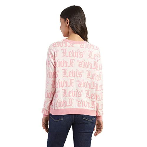 Image of Levi's Women's Cotton Blend Brand Logo Printed Crew Neck Sweater