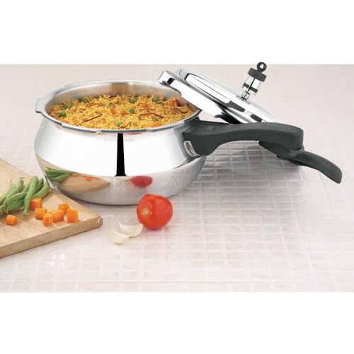 Image of Premier Aluminium Handi Pressure Cooker | Food Grade Aluminium | ISI Certified | Outer Lid | Extra Thick Base | Multiple Safety System | Gas Stove | 1.5 Litre