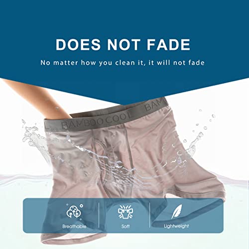 Image of BAMBOO COOL Men's Underwear Boxer Briefs Fly with Built-in 3D Pouch Comfortable Cool Underwear for Men 4 Pack