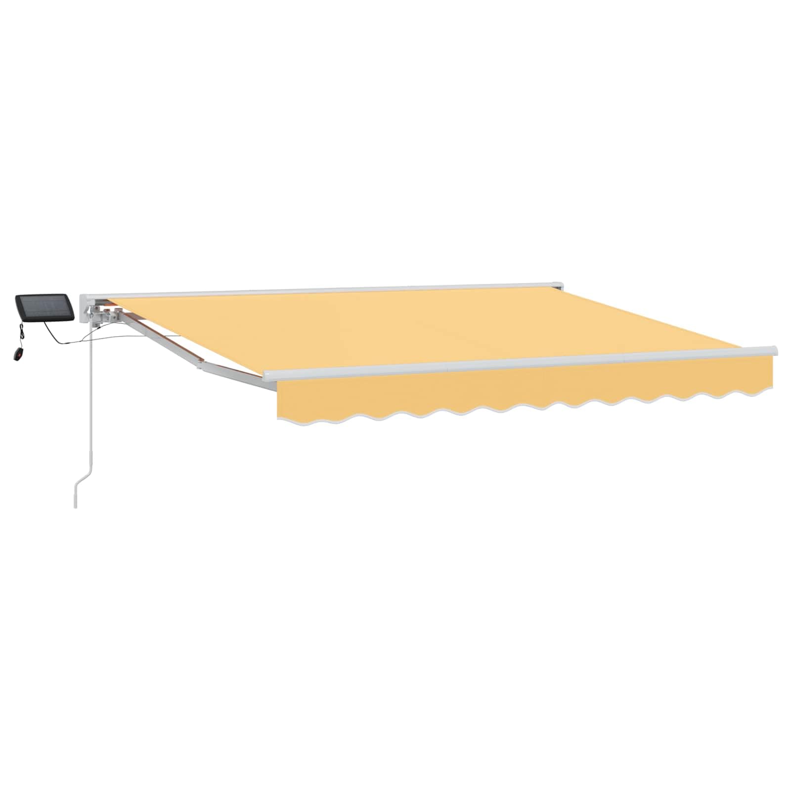 Tenda da Sole Manuale con LED, Alluminio, Sabbia, 4.5 x 3.5 m