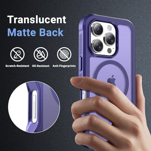 Funda magnética para iPhone 16 Pro resistente a golpes y caídas con carcasa de doble capa 5