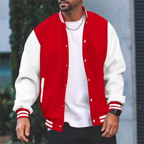 Fxbar Men's Lightweight Packable Puffer Jacket Mens Varsity Jackets Faux Leather Sleeve Letterman Baseball Jacket Bomber Coat Harajuku Vintage Tops4