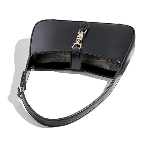 Minimalist Crescent Saddle Shoulder Bag, Clasp Closure3