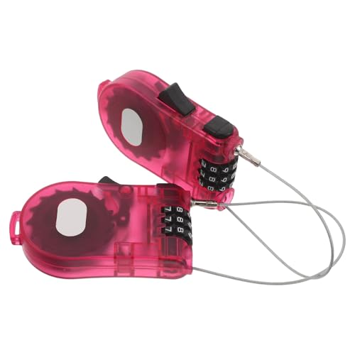 Didiseaon Candado Antirrobo para Bicicleta y Snowboard Cable de Acero Retráctil Transparente y Fucsia 2 Unidades Cerradura Combinada Extensible para Scooters Eléctricos y Equipo de Viaje