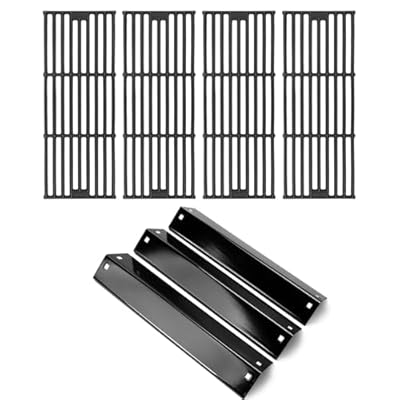 GGC 19 3/4 Grill Grates and 18-15/16 Heat Plates Replacement Parts for Char Griller 3001, 3008, 3030, 4000, 5050, 5252, 5650,5072 and King Griller 3008, 5252 Grills