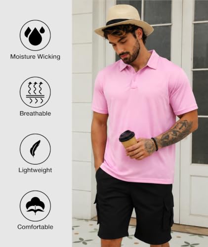 Image of SCODI 5 Pack Mens Pocket Polo Shirts Short Sleeve Golf Casual Work T-Shirt