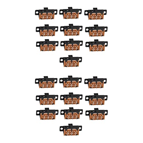 Uikdjgu 20Pcs Interrupteur A Glissiere de Haut Bouton A 6 Broches A 3 Position DPDT Panneau de 0.5A 50V DC