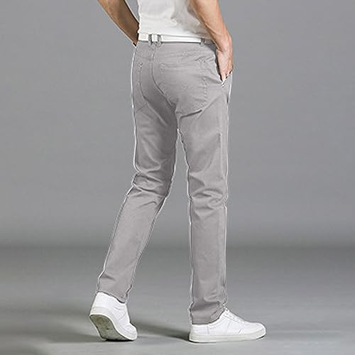 Mens Chinos Dress Pants Slim Straight Fit Flat-Front Golf Pants Casual Travel Slacks3