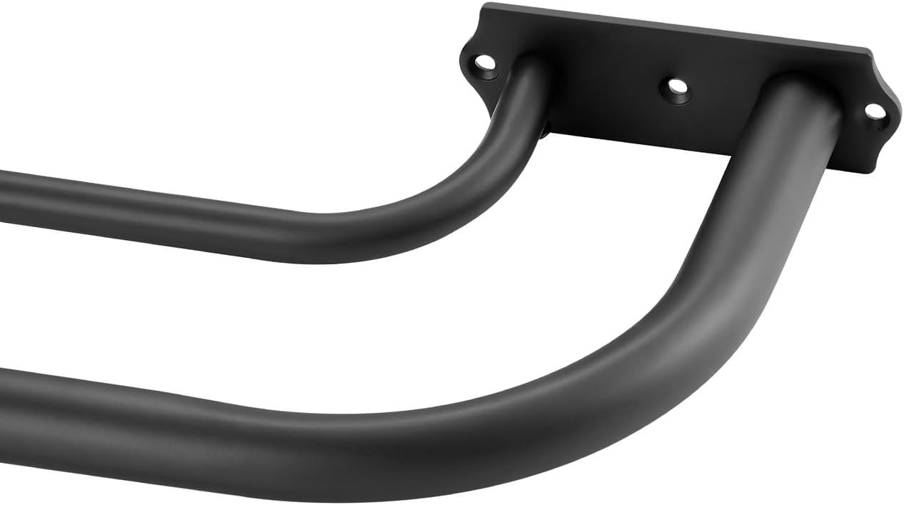 Matte Black Double Curtain Rods, Double Curtain Rods 28-48 Inch, Wrap Around Double Window Rods Room Darkening Curtain Rods, Adjustable 1-Inch Diameter Front and 5/8 Inch Back Double Drapery Rod Matte Black 28-48"