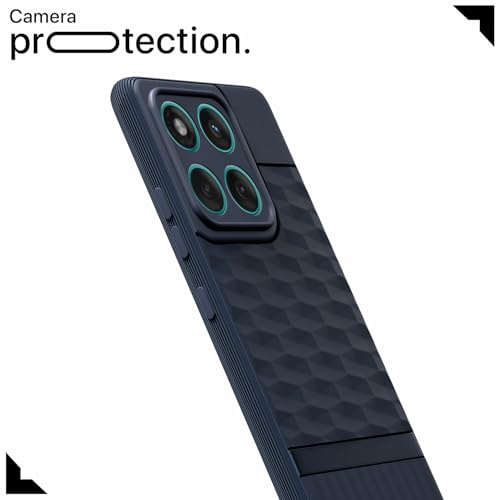 Image of Pikkme Back Cover for Motorola Moto Edge 60 5G / Motorola Moto Edge 60 Fusion 5G Soft Grip 3D Hexa Cube Texture Silicone Bumper Case (Blue)