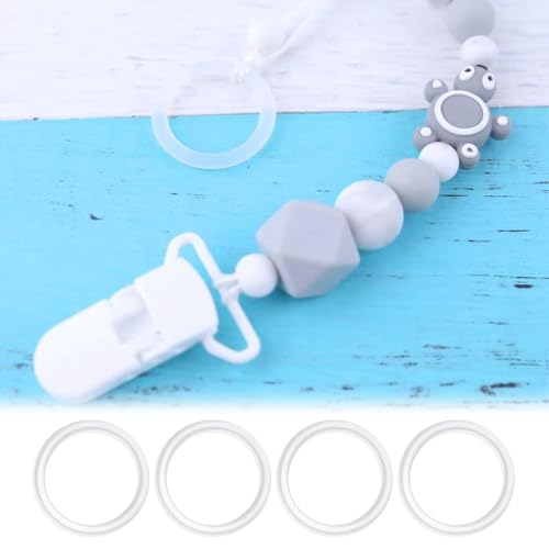 O-Ringe Baby-Schnuller-Clips, Weicher Ring Adapter Clip, 10 Stück Baby Silikonring Schnullerhalter, Transparente Schnuller Adapter, Schnullerkette Silikonring, für Baby Show oder Geburtstagsgeschenk