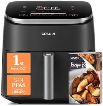 Cosori Freidora de Aire Turbo Blaze 6L, 9en1, Ultrarrápida, 95%Me...