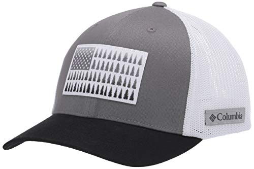 Columbia Men's Mesh Tree Flag Ball Cap, titanium/white/black, Large/X-Large
