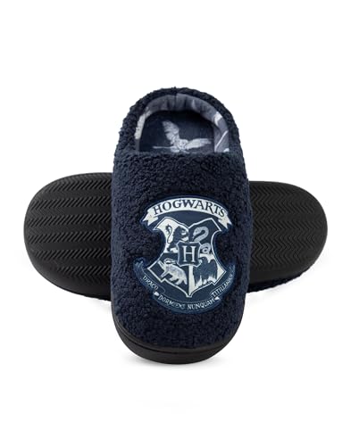 Harry Potter Womens Slippers Red OR Blue | Fluffy Indoor Mules for Ladies Slip On House Shoes for Adults and Teens HP Merch2