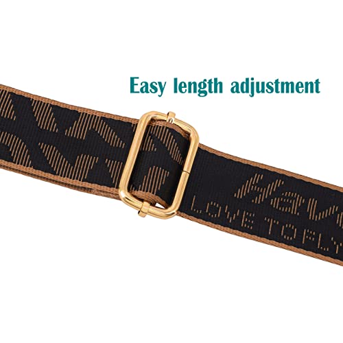 Image of Strap Purse Crossbody Bag Strap Replacement Metal Swivel Hook Shoulder Strap Guitar Strap for Crossbody Bag /luggag , A Nice Day, Width 1.5 inch